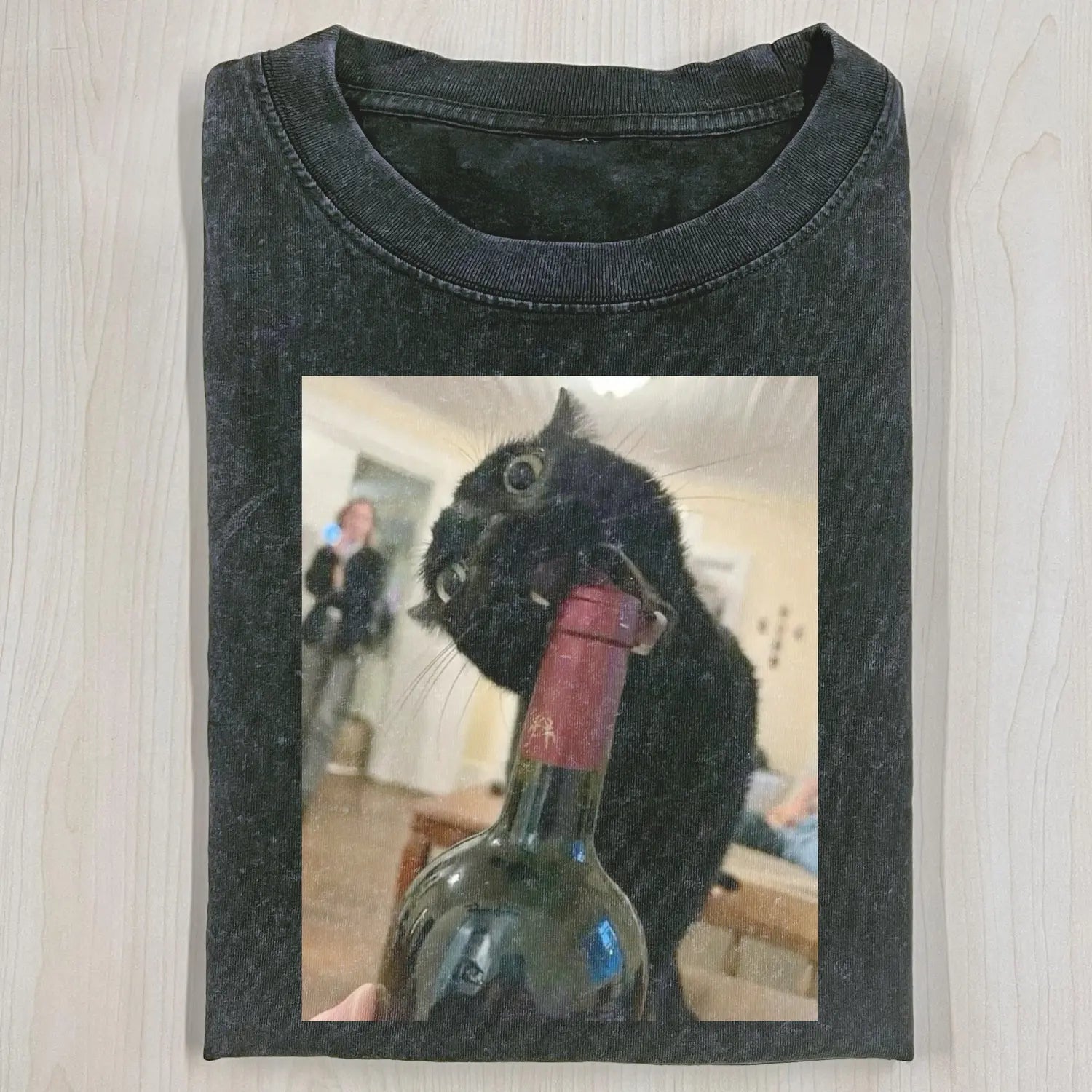 AQCHIC WACKY CAT Unisex Graphic Heavyweight Cotton Shirt