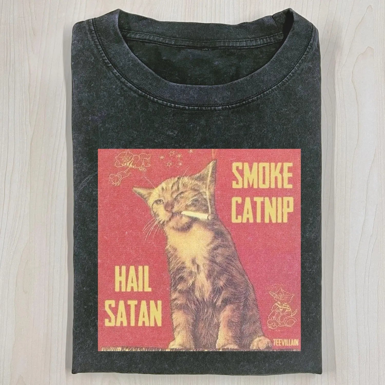 AQCHIC WACKY CAT 3.26 Unisex Graphic Heavyweight Cotton Shirt