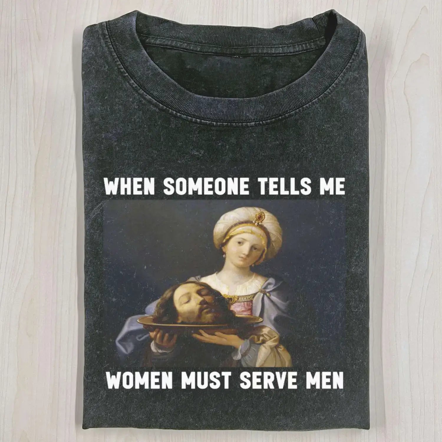 AQCHIC WOMEN SHOULD SERVE MEN Unisex Graphic Heavyweight Cotton Shirt