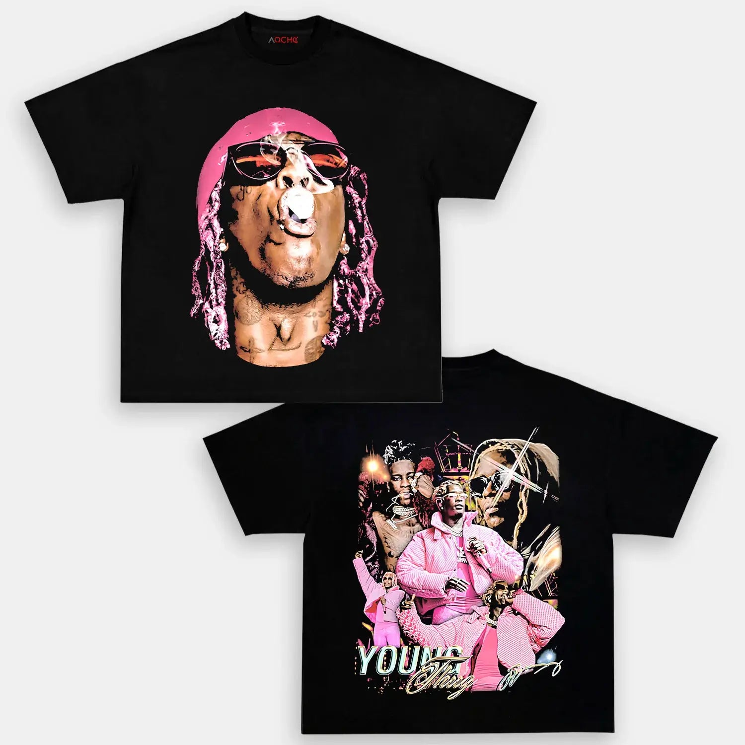 AQCHIC YOUNG THUG BIG FACE Unisex Graphic Heavyweight Cotton Shirt