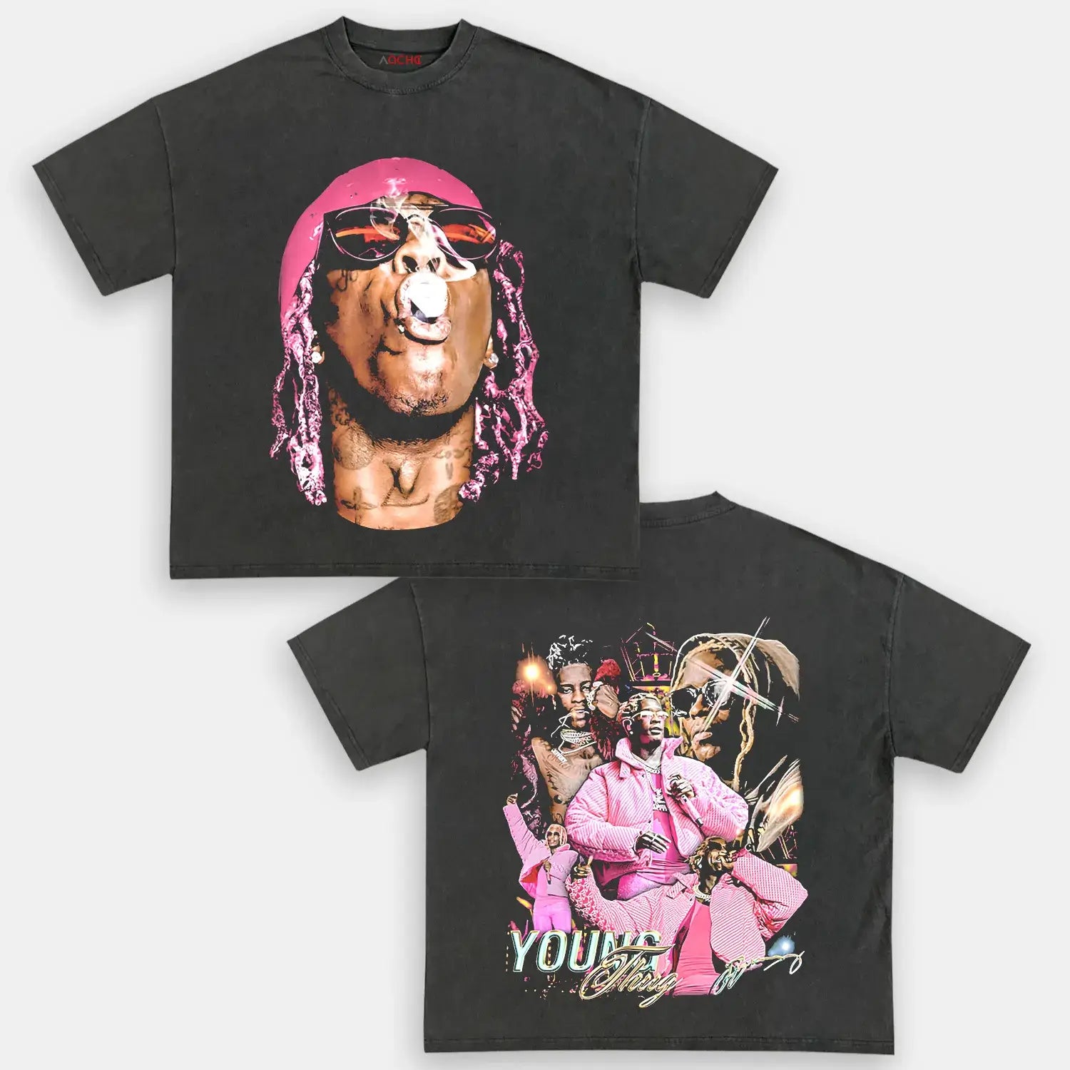 AQCHIC YOUNG THUG BIG FACE Unisex Graphic Heavyweight Cotton Shirt