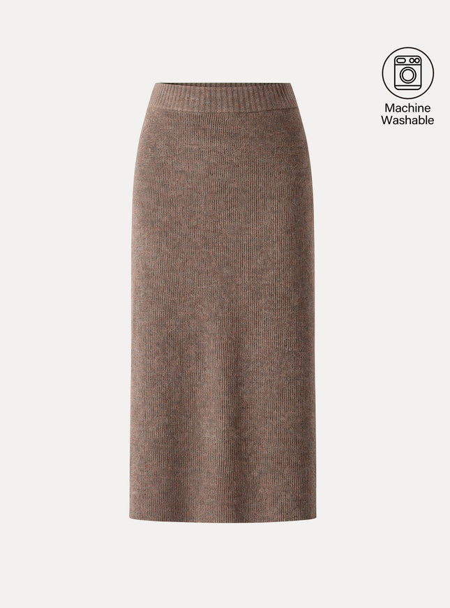 The Everyday Textured Merino-Blend Knit Skirt