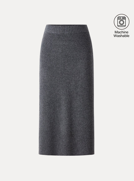 The Everyday Textured Merino-Blend Knit Skirt