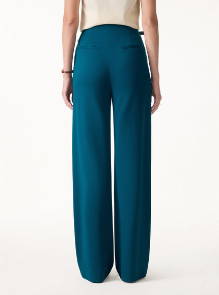 4-Way Stretch Drapey High Rise Wide Leg Ankled Pant