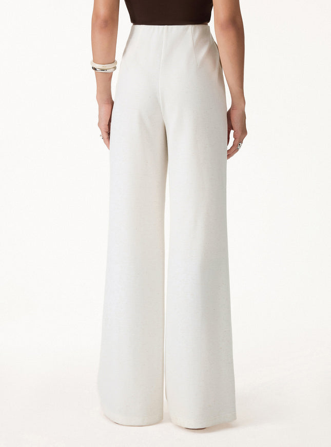 Airy Stretch Linen-Like Wide Flare Pant with Pockets