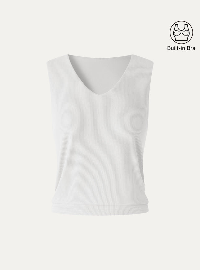 CoolTouch Ease V-Neck Wide Shoulder Built-In Bra Tank