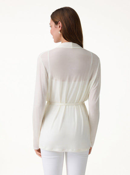 Airy Soft Open Front Cardigan with Tie
