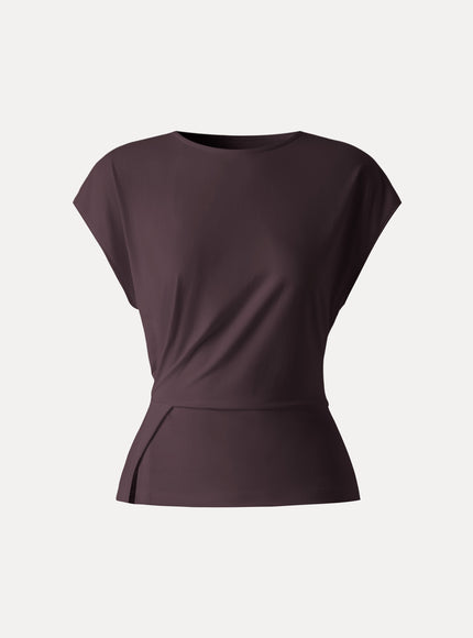 Cooling Ponte Relaxed Round Neck Tucked Top