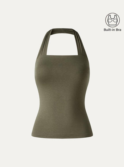CoolTouch Halter Going-Out Built-In Bra Top