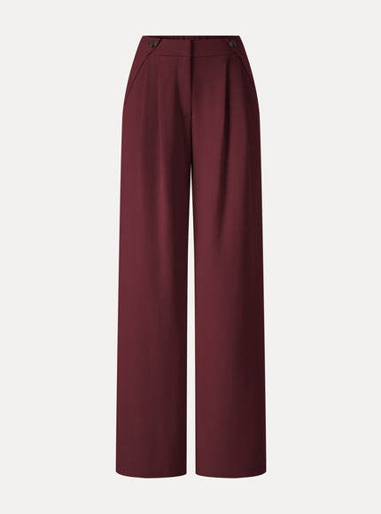Ponte High-Rise Wide-Leg Gusset Pants with Pockets