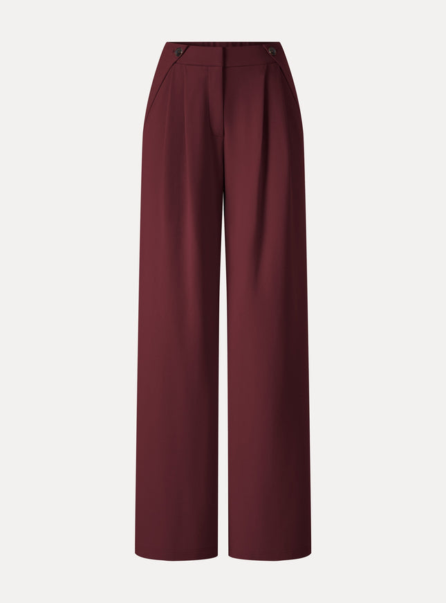 Ponte High-Rise Wide-Leg Gusset Pants with Pockets