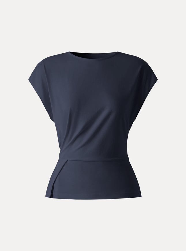 Cooling Ponte Relaxed Round Neck Tucked Top