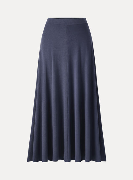 Lyocell-Cashmere Blend Mid-Rise Umbrella Maxi Skirt