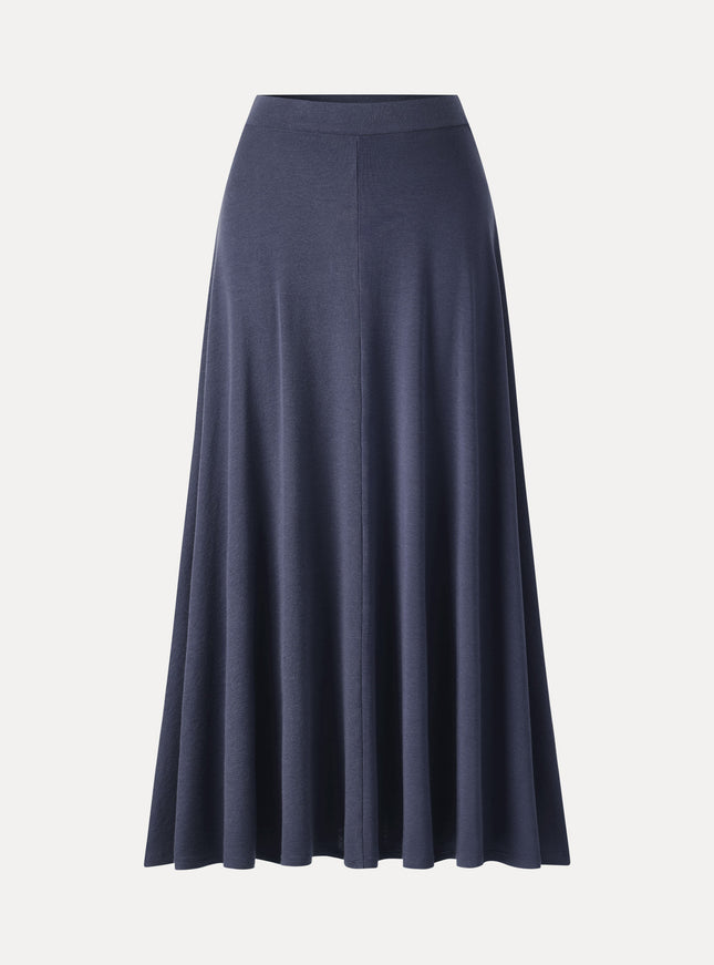 Lyocell-Cashmere Blend Mid-Rise Umbrella Maxi Skirt