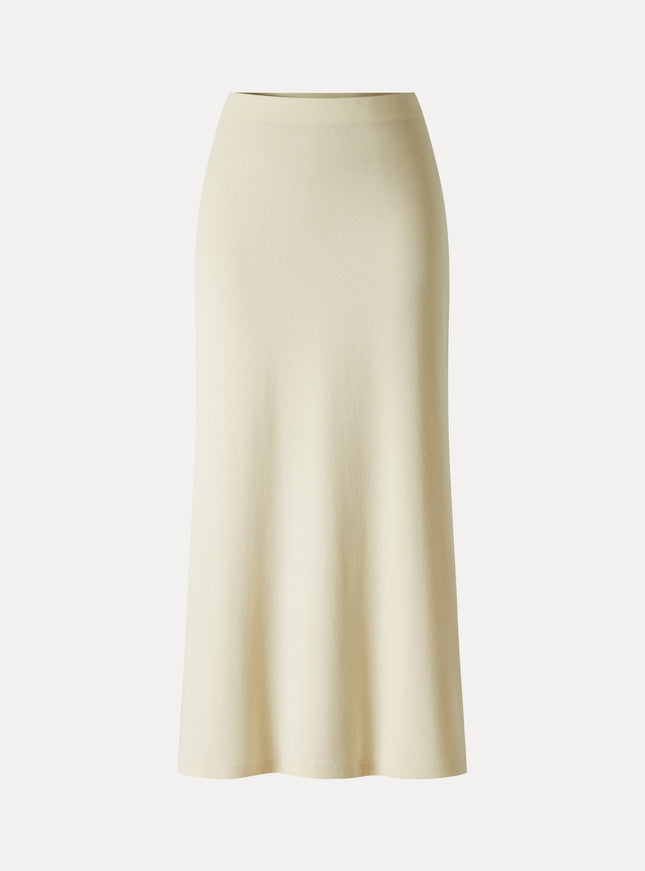 Mid-Rise Side-Slit Column Midi Skirt