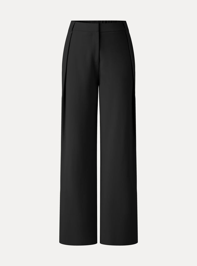 Ponte High-Rise Straight-Leg Pants with Pockets - Heather Charcoal Grey