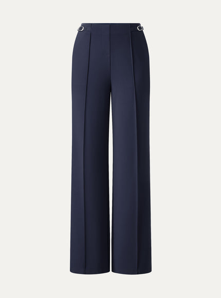 4-Way Stretch Drapey High Rise Wide Leg Ankled Pant