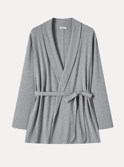 Lapel Long Sleeve Belted Cardigan