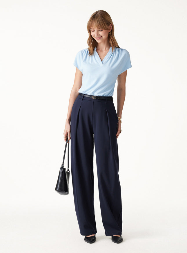Ponte High-Rise Barrel Pants with Pockets