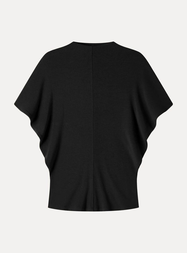 Mock Neck Cap Sleeve Seamed Top