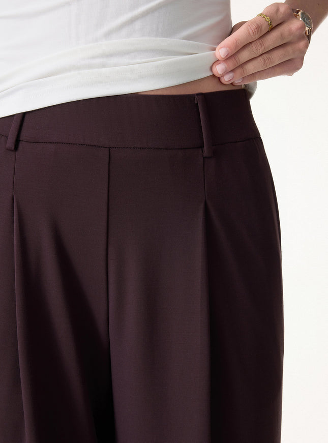 2Pcs Set Round Neck Tucked Top & Wide Leg The Success Pants