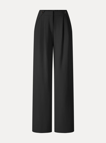 Ponte High-Rise Wide-Leg Gusset Pants with Pockets