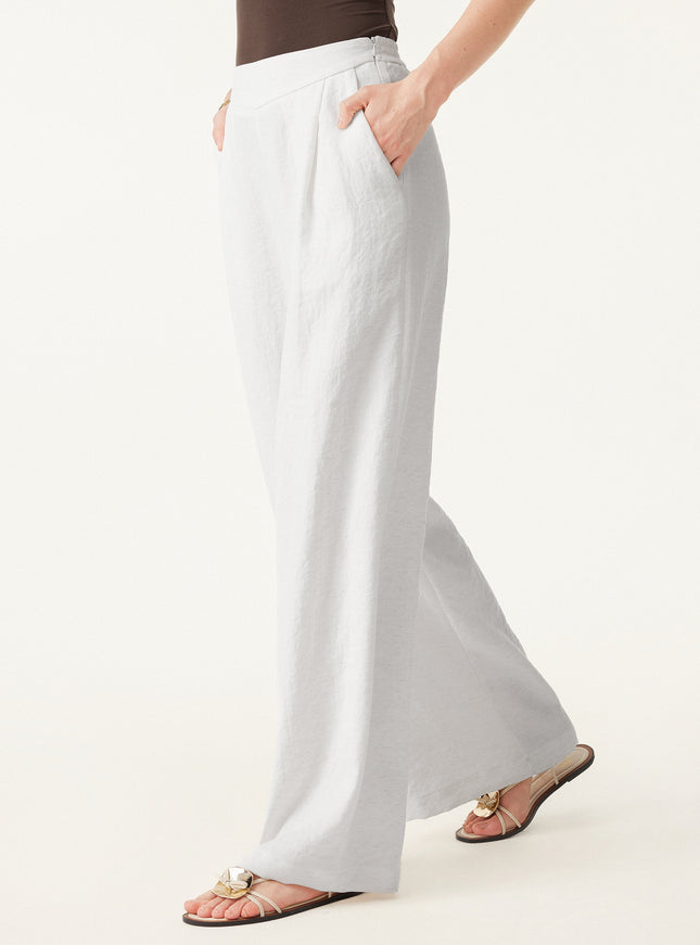 Breezy Linen-Like Mid Rise Wide Leg Pant with Pockets
