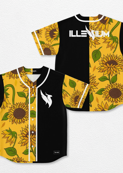 Illenium Sunflowers Baseball Jersey, EDM Festival Family Gift, Unisex Breathable Men's Jersey, 420 Lover  – image 1
