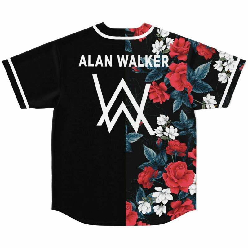 Alan Walker Rose Baseball Jersey, EDM Festival Family Gift, Unisex Breathable Men's Jersey, 420 Lover Gra – image 3