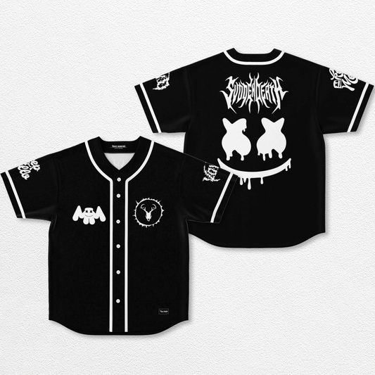 Marshmello x Svdden Death Baseball Jersey, EDM Festival Family Gift, Unisex Breathable Men's Jersey, 420  – image 1