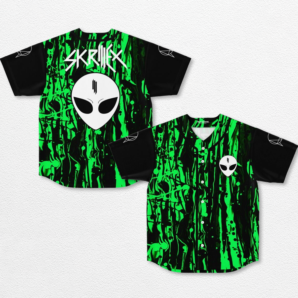 Skrillex Green Baseball Jersey EDM Festival Family Gift, Unisex Breathable Men's Jersey, 420 Lover Graphi – image 1