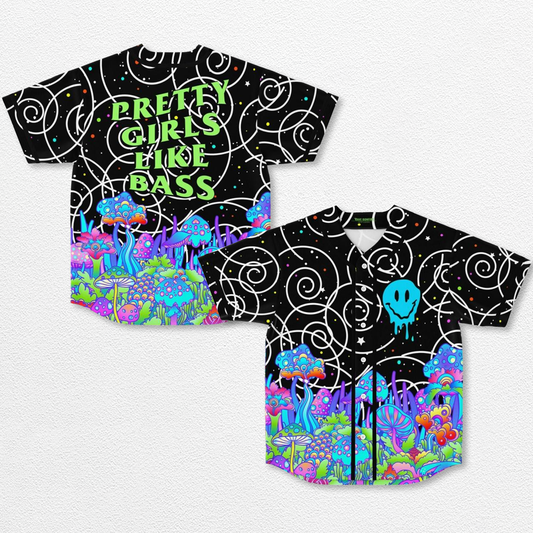 Pretty Girls Like Bass Baseball Jersey EDM Festival Family Gift, Unisex Breathable Men's Jersey, 420 Love – image 1
