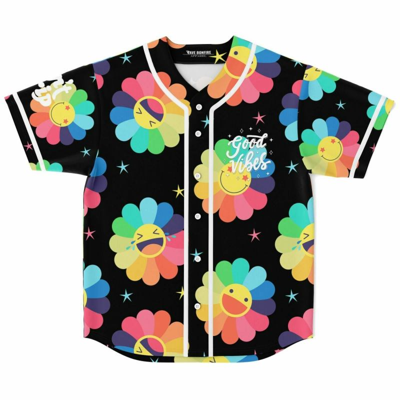 Good Vibes In My Mind Baseball Jersey EDM Festival Family Gift, Unisex Breathable Men's Jersey, 420 Lover – image 3