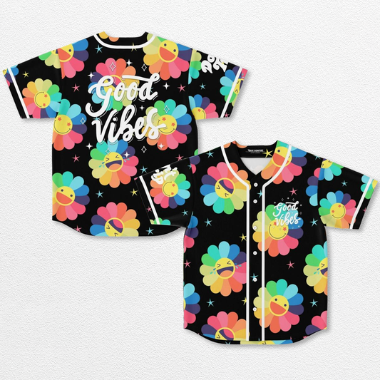 Good Vibes In My Mind Baseball Jersey EDM Festival Family Gift, Unisex Breathable Men's Jersey, 420 Lover – image 1
