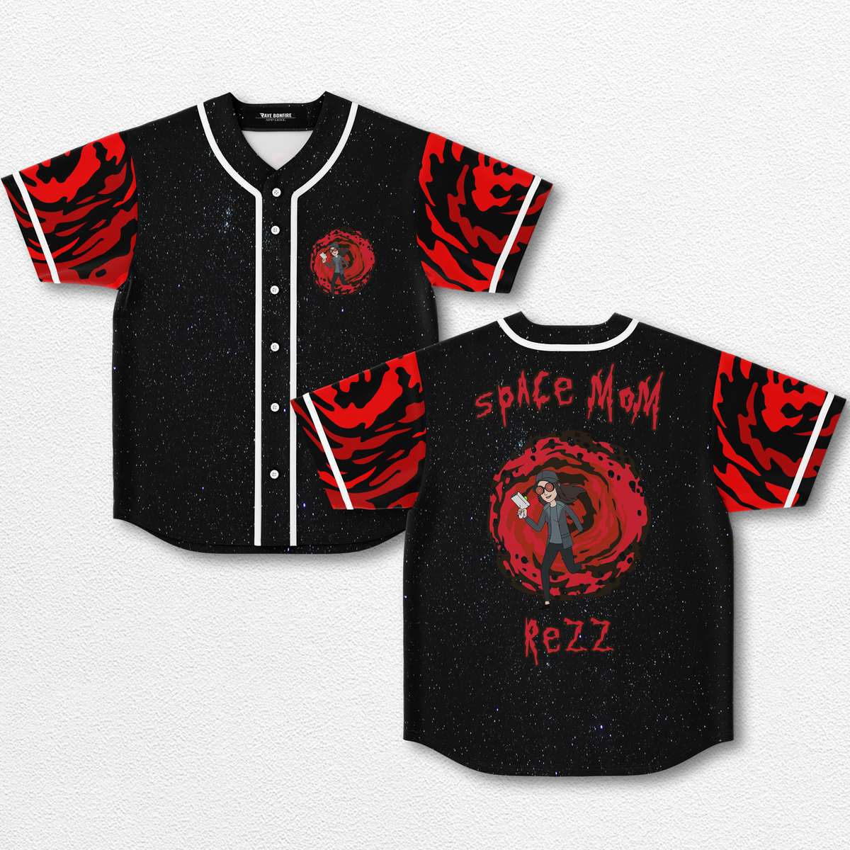 Space Mom Rezz Baseball Jersey EDM Music Shirt, EDM Festival Family Gift, Unisex Breathable Men's Jersey, – image 1