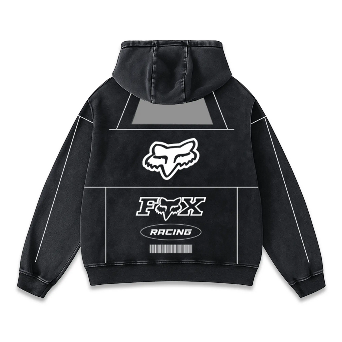 Fox Racing Biker Hoodie Washed Vintage MotoGP Racing Streetwear, Motorcycle Graphic Hoodie Unisex, Design – image 3