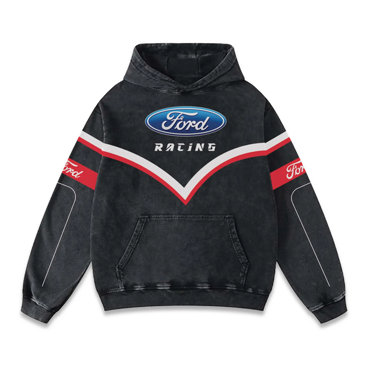 Ford Racing Biker Hoodie Washed Vintage MotoGP Racing Streetwear, Motorcycle Graphic Hoodie Unisex, Desig – image 2