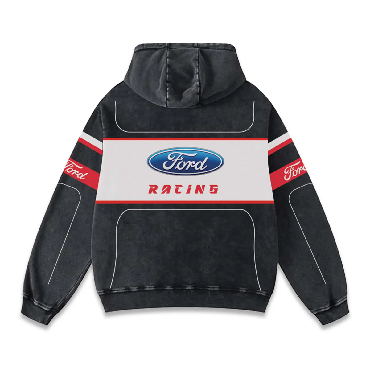 Ford Racing Biker Hoodie Washed Vintage MotoGP Racing Streetwear, Motorcycle Graphic Hoodie Unisex, Desig – image 3