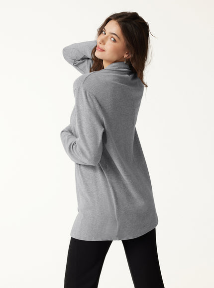 Lapel Long Sleeve Belted Cardigan