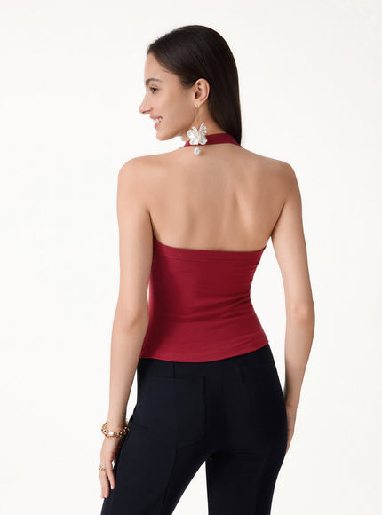 Sleek Halter Built-In Bra Top