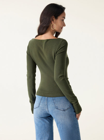 Boatneck Side Tucks Asymmetrical Built-In Bra Top
