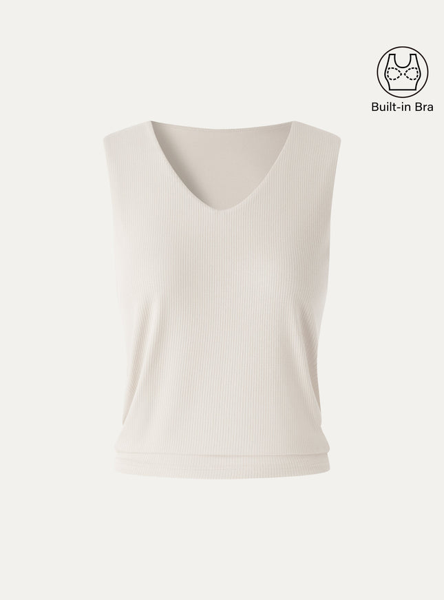 CoolTouch Ease V-Neck Wide Shoulder Built-In Bra Tank