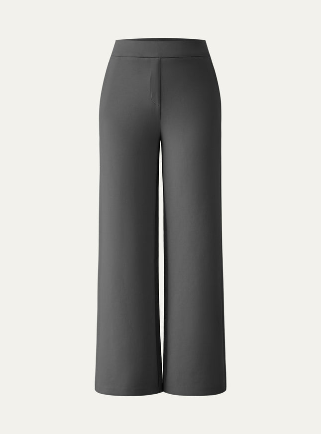 Textured Mid Rise Pull-on Straight Pant with Pockets