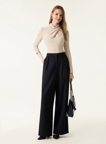 Twisted Mockneck Long Sleeve Top