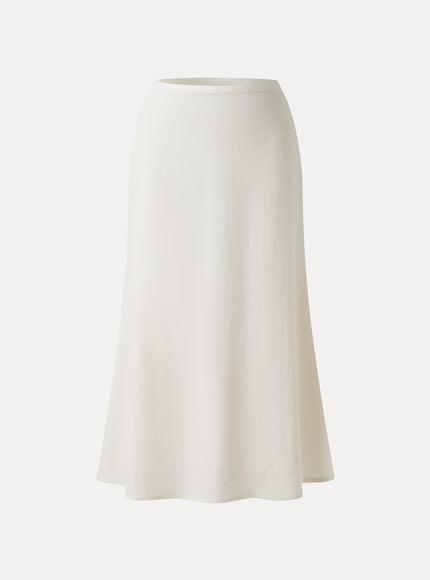 Lyocell-Linen Blend Maxi Flared Pull-On Skirt
