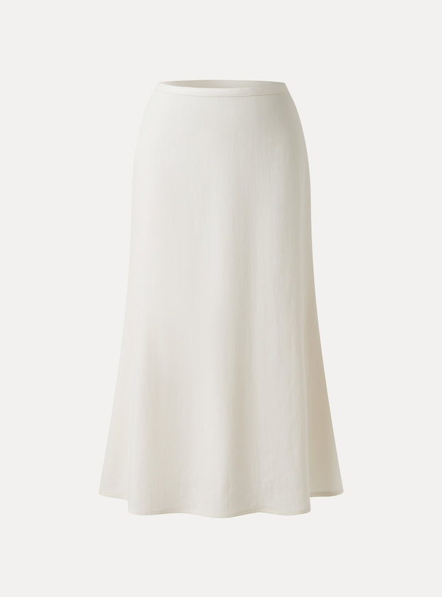 Lyocell-Linen Blend Maxi Flared Pull-On Skirt