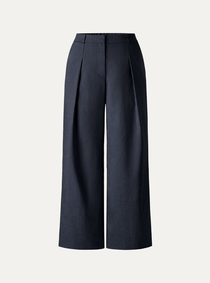 Linen Cropped Wide Leg Pants