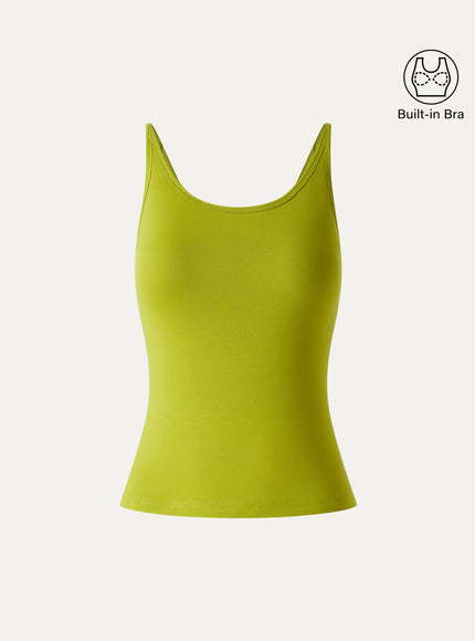 Scoop Neck Built-In Bra Top