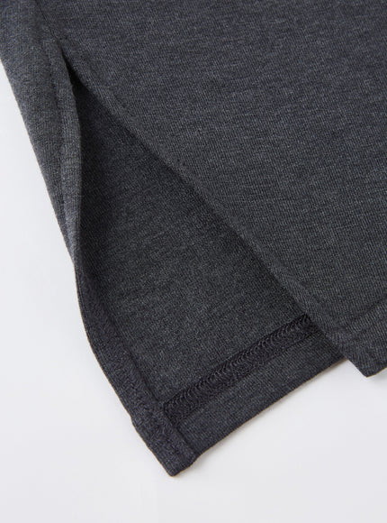 Asymmetrical Neck Long Sleeve Tucked-Waist Top