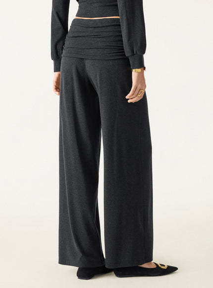 Non-Itchy Wool Blend Drapey Wide Leg Pull-on Pants with Pockets